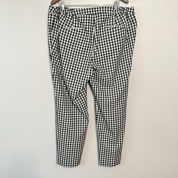Talbots Hampshire Gingham Ankle Pant women's plus size 18W black/white - Picture 6 of 12